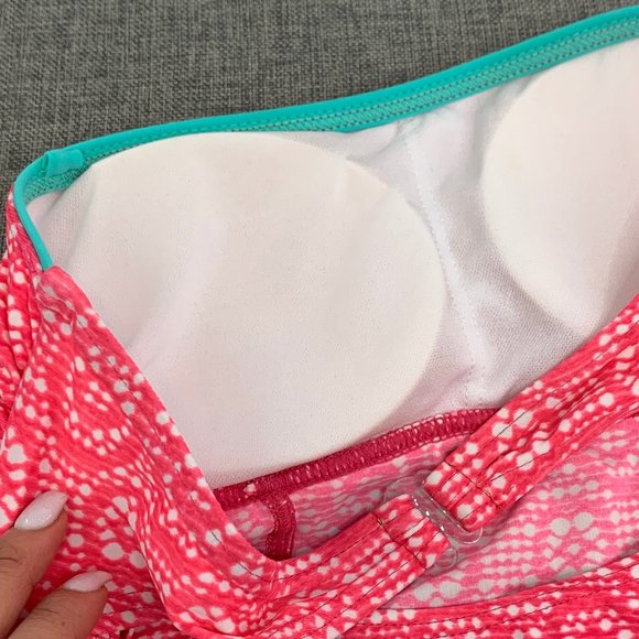 Arizona Jean Co. Strapless Tankini Pink Small Nylon Spandex Removable Pads - Picture 11 of 12